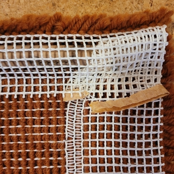 Mid Century Shag Rug Wall Hanging Hook Loop Woven Autumn Birds Moon/Sun 36x24 - Picture 12 of 13